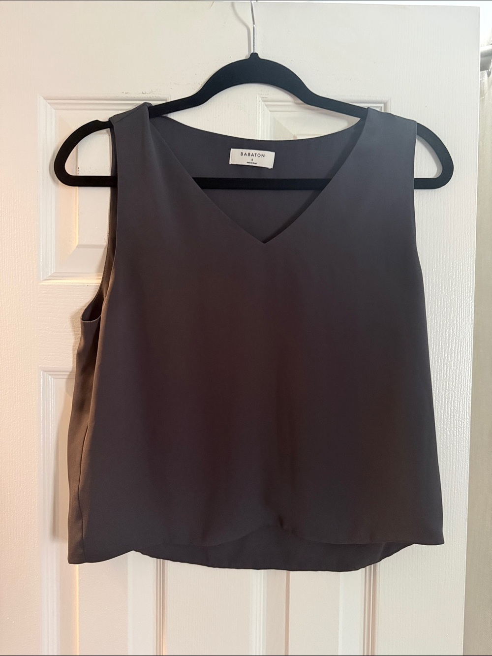 Babaton Charcoal Gray V-Neck Sleeveless Camisole
